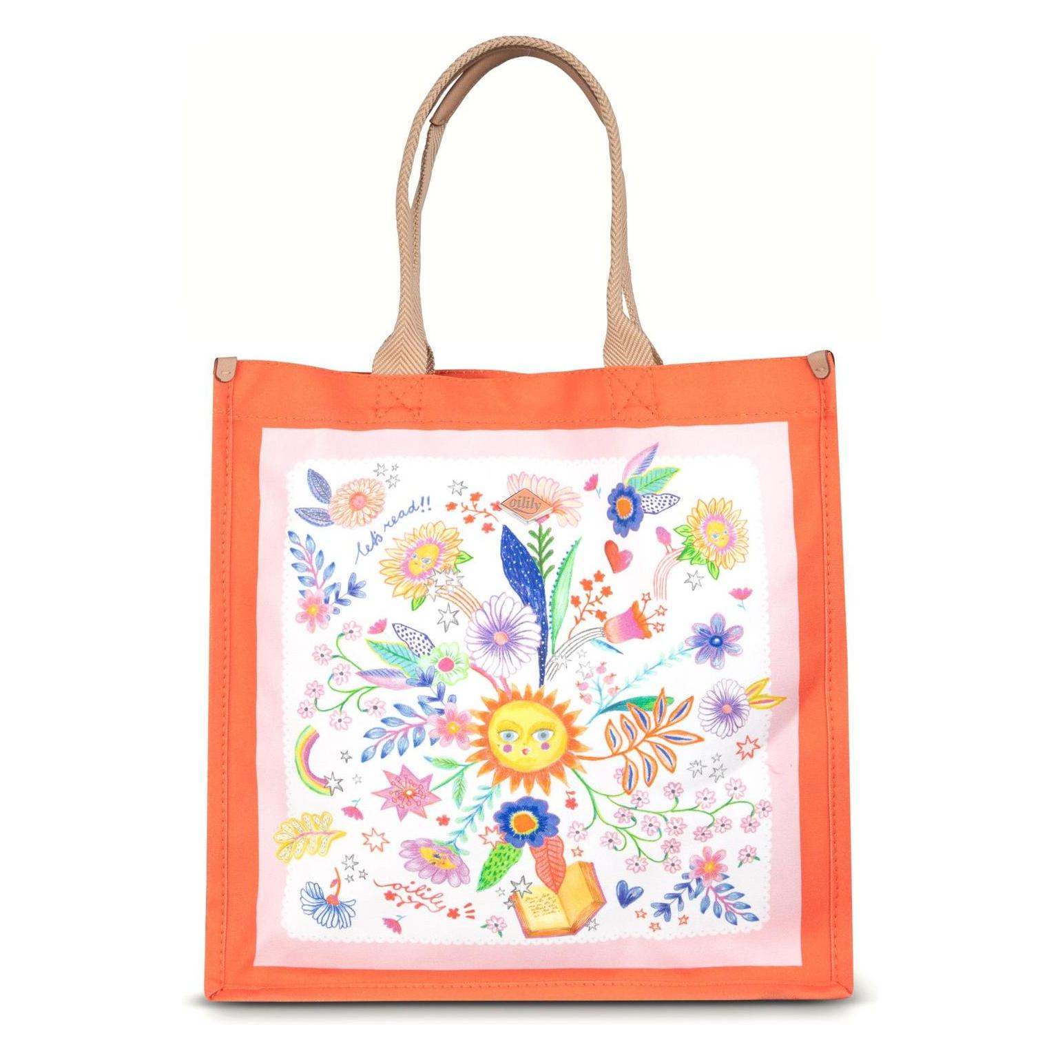 Oilily, Damen, Tasche, City Shopper, Mehrfarbig, Braun, Rosa, Beige