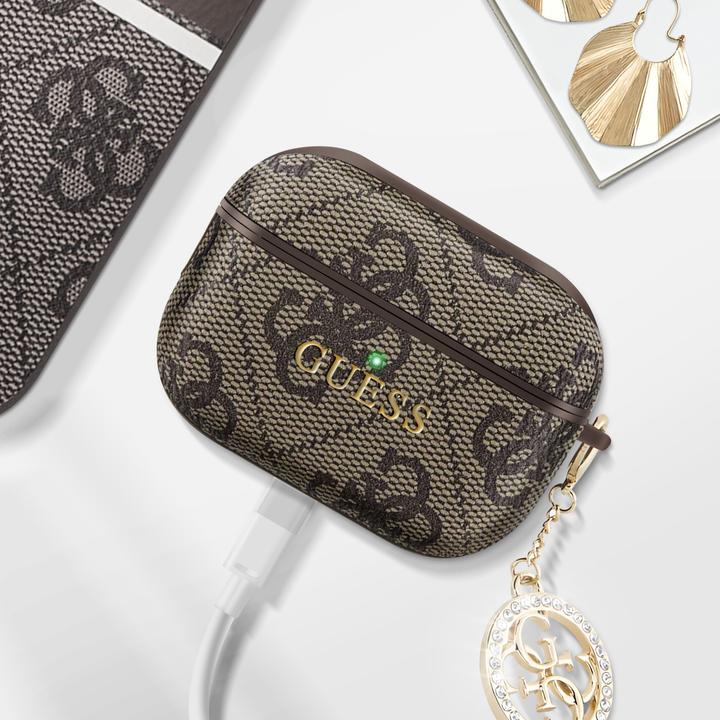 Produktbild Guess Cover für Airpods Pro 4G Script mit glitzerndem Charm mit Strassverzierung (Kopfhörer Hülle)