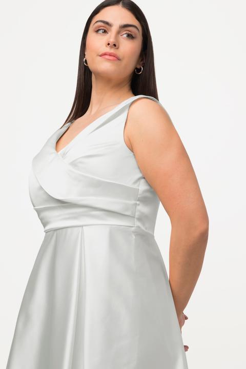 Produktbild Ulla Popken Abendkleid, A-Linie, drapiert, V-Ausschnitt, ärmellos (56)