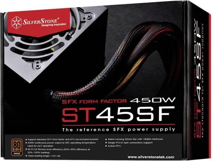 Image du produit Silverstone SST-ST45SF V3.0 80 PLUS Bronze SFX alimentation - 450 Watt (450 W)
