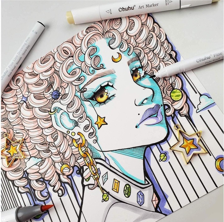 Produktbild Ohuhu Fineliner-Zeichenstifte (Schwarz, Weiss, 8 x)