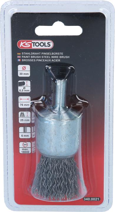 Produktbild KS Tools Stahldraht Pinselbürste 0,5mm, Ø 30mm