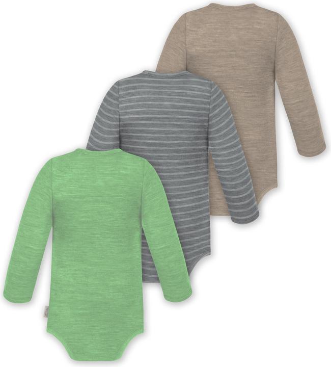 Produktbild Normani 3er Pack Baby Merino Body Langarm „Auckland" - 9375 (74)