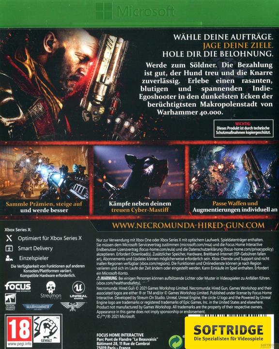 Immagine prodotto Focus Home Interactive Necromunda: Pistola a noleggio (Xbox One X, Xbox Series X, DE)
