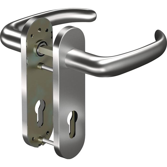 Ogro, Türgriff + Fenstergriff, Feuerschutzgarnitur 8999/3020/7051K Edelstahl ER D/K für Türstärke 38 - 63 mm PZ abgerund...