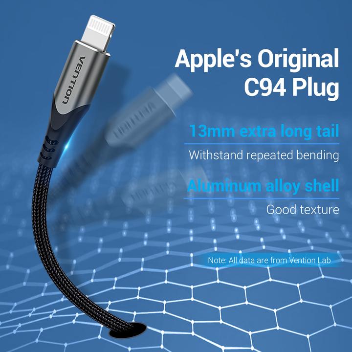 Image du produit Vention USB 2.0C vers Lightning 1.5M avec PD/MFi (1.50 m, USB 2.0)