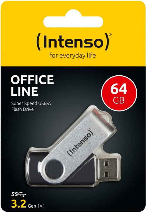 Image du produit Intenso USB 64GB OFFICE LINE 3.2 Gen1 Silver-Black (64 Go, USB-A)