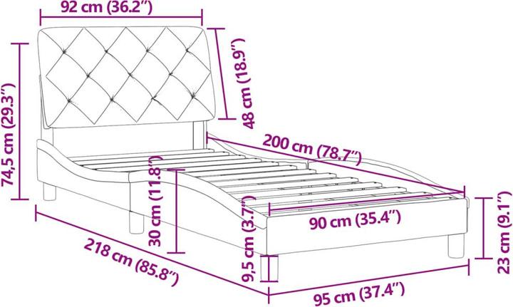 Image du produit vidaXL Bettgestell (90 x 200 cm)