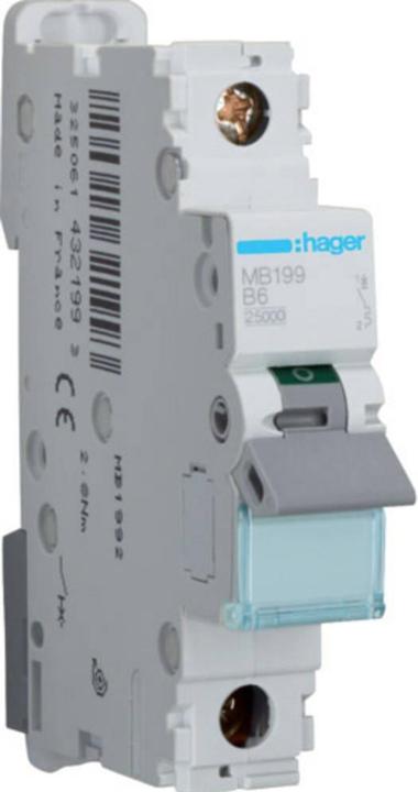 Produktbild Hager Leitungsschutzschalter polig 25kA 6A BCharakteristik