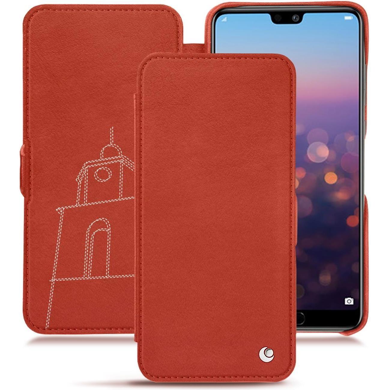 Noreve Lederschutzhülle horizontal (Huawei P20 Pro), Smartphone Hülle, Orange