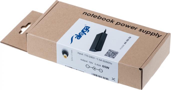 Produktbild Akyga AK-ND-06 - Notebook - Indoor - 100 - 250 V - 55 +/- 5 Hz - 65 W - 19 V (65 W)
