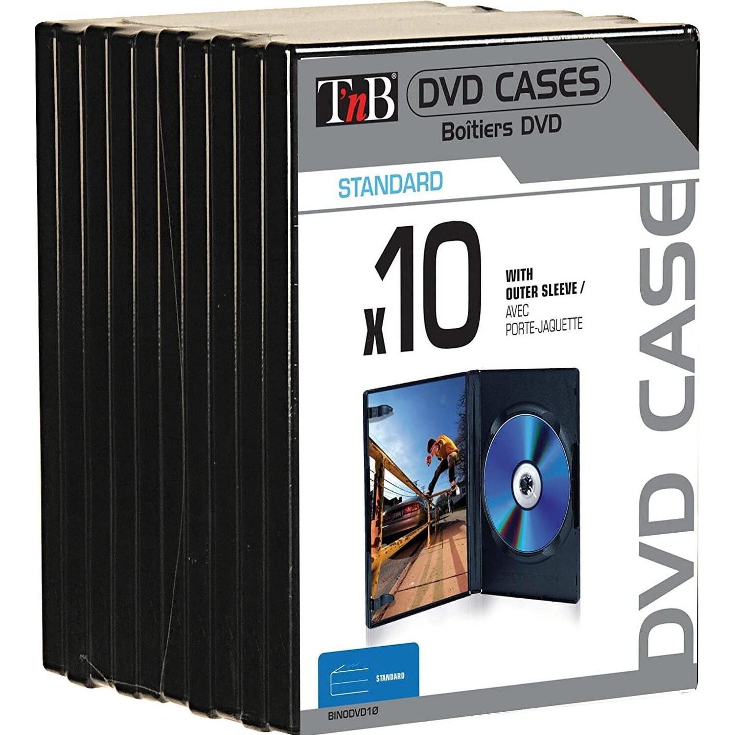 NoName Confezione 10 boites CD/DVD T'nB (Noir) (CD), Porta CD + Portavinili, Nero