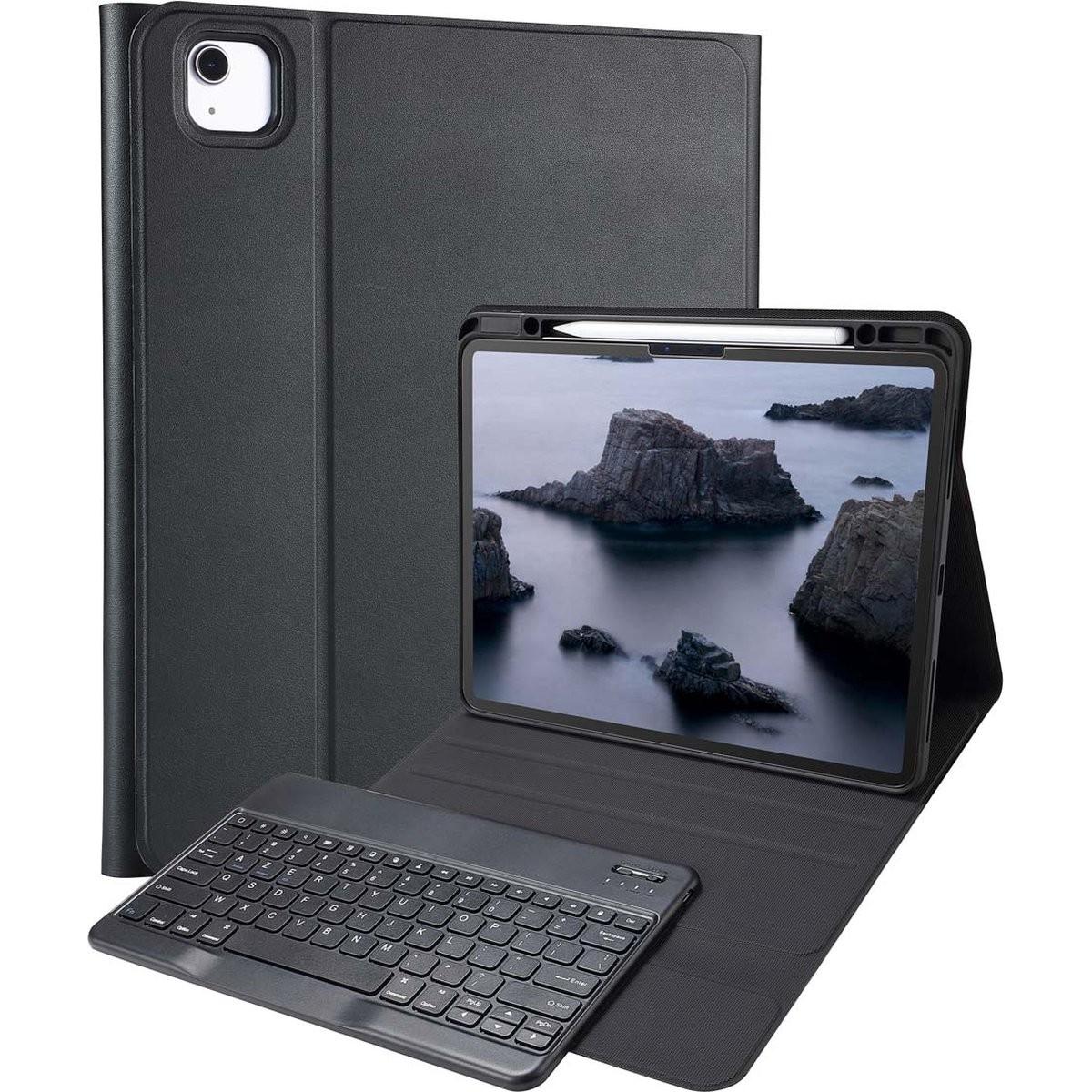 Accezz AZERTY Bluetooth Keyboard Bookcase iPad Air 13 inch (2025) M3 / (2024) M2 - Zwart, Tastiera per tablet, Nero