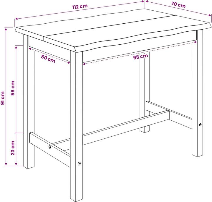 Image du produit vidaXL Bartisch (70 x 112 x 91 cm)