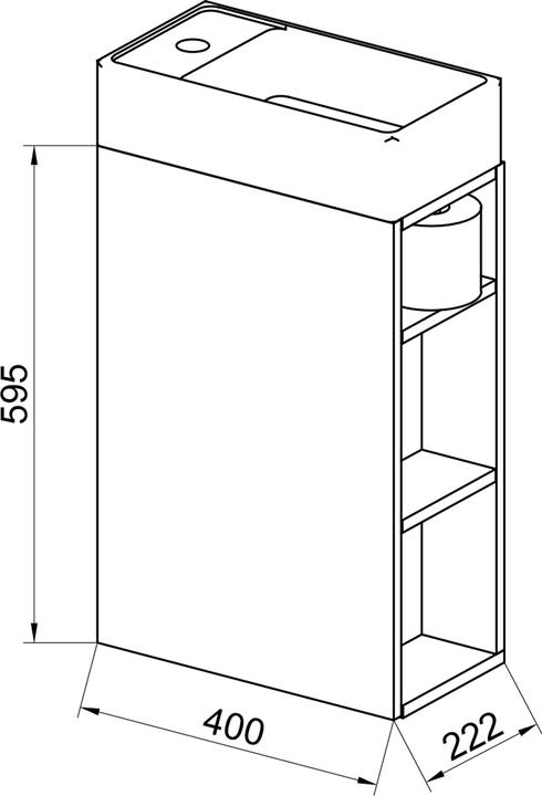 Immagine prodotto VCM Set di mobili da bagno a 2 pezzi WC per ospiti Lavabo per bagno per ospiti Piccolo stretto Lumia