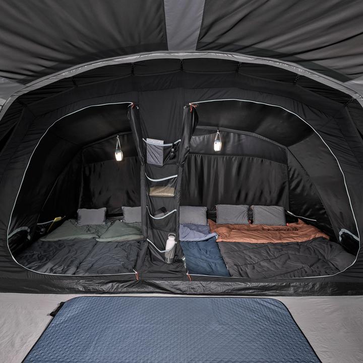Actual product image Quechua Family tent with poles Fresh & Black - Arpenaz 5.2 for 5 people 2 cabins (Tunnel tent, 16.70 kg, 5 persons)