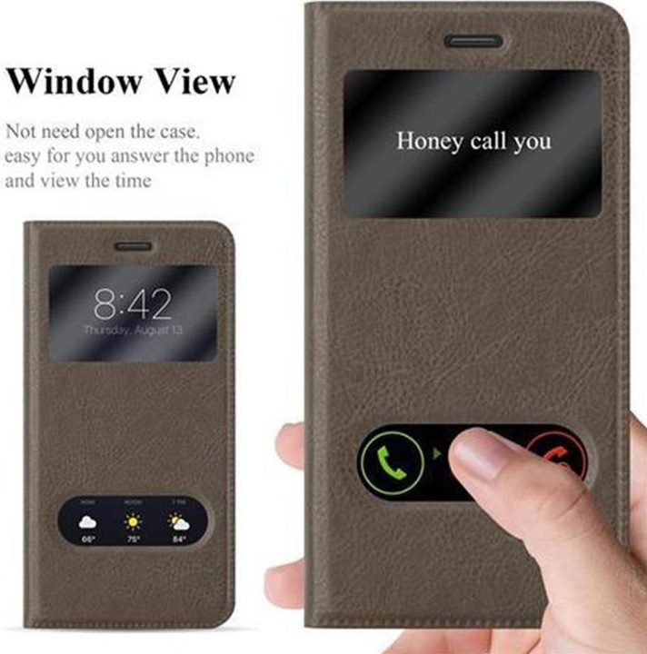 Actual product image Cadorabo Book with View double window cover (Huawei P8 Lite (2017))