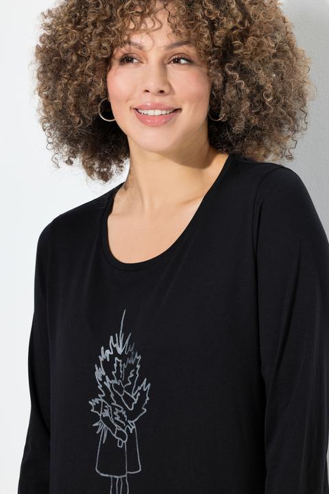 Produktbild Ulla Popken Shirt, Weihnachtsmotiv, Classic, Rundhals, Langarm (54)