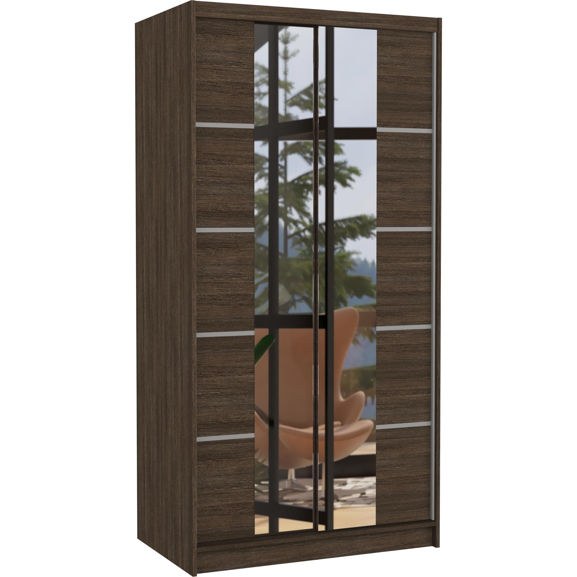 ADRK Furniture, Kleiderschrank, Verspiegelter Schiebeschrank KSAWER 100