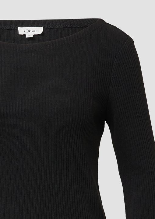 Produktbild s.Oliver T-Shirt Elastisches Langarm-Shirt mit U-Bootausschnitt (38)