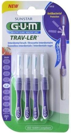 Actual product image Sunstar Gum GUM Travel Toothbrush 1512 Soft 4 Pack (Soft, 4 x)