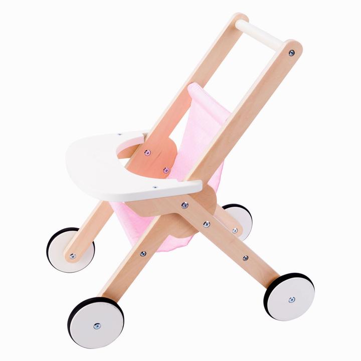 Image du produit Engelhart Poussette de poupée en bois, rose