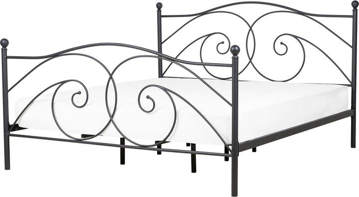 Actual product image Beliani Metal bed black slatted frame 180 x 200 cm DINARD (180 x 200 cm)