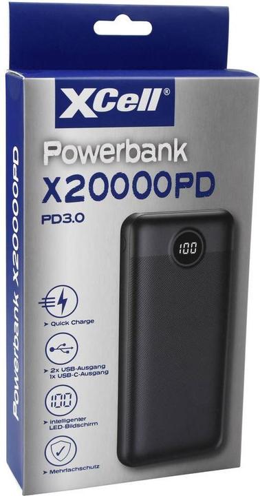 Image du produit XCell Banque de puissance X20000PD (20000 mAh, 20 W, 74 Wh)