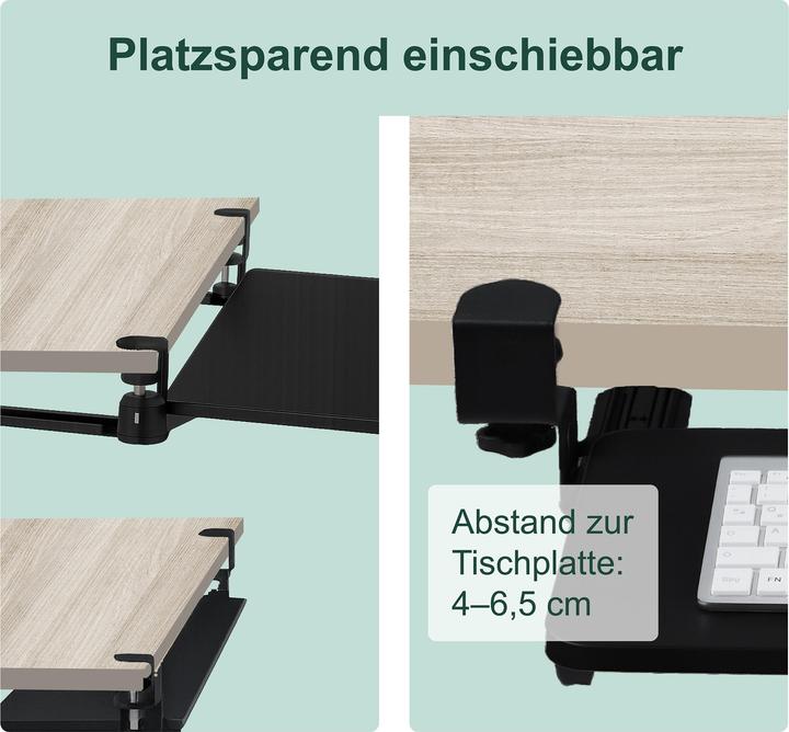Produktbild Relaxdays Ausziehbare Tastaturablage zum Klemmen