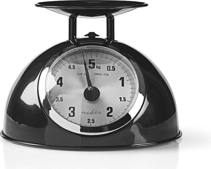 Actual product image Nedis Kitchen Scale - Retro Household - 5 kg Weighing Capacity - Removable Stainless Steel Bowl - 25 g