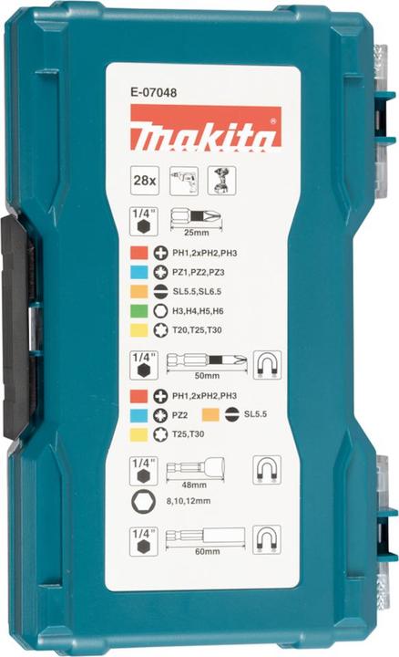 Actual product image Makita Bit set 28pcs. (23, 25mm, 50 mm, 18 mm, 26 mm, H12 mm, 27 mm, 11mm, 1/4", 16 mm, 3/4", 3/8", 10mm, 14 mm, 5/16", 28 mm, 1/2", 17 mm, 19 mm, 15 mm, 20 mm, 13 mm, 22 mm, 21 mm, 24 mm)