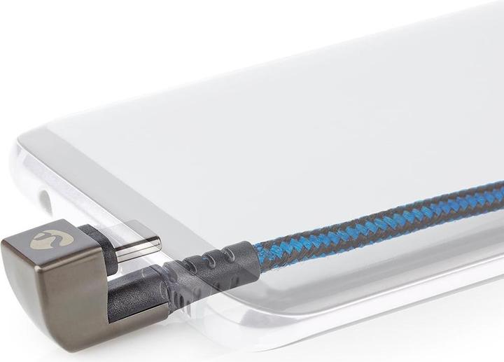 Actual product image Nedis USB cable USB 2.0 USB-CT plug USB-CT plug 480 Mbps Gold-plated 2.00 m round Braided/Nylo (2 m, USB 3.2 Gen 1)