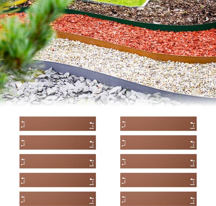 Produktbild Green Split 10er Set Rasenkanten Metall 13.5 cm hoch, 12 m lang (1200 cm)