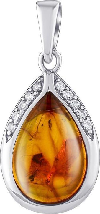Image du produit Silvego Pendentif en argent avec ambre naturel JST13327PJ (Argent Sterling)