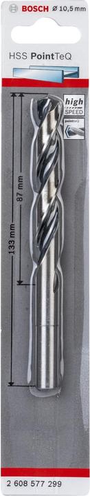 Productafbeelding Bosch Professional Zubehör Metalen spiraalboor HSS PointTeQ. DIN 338. met gereduceerde schacht. 10,5 mm (10,5 millimeter)