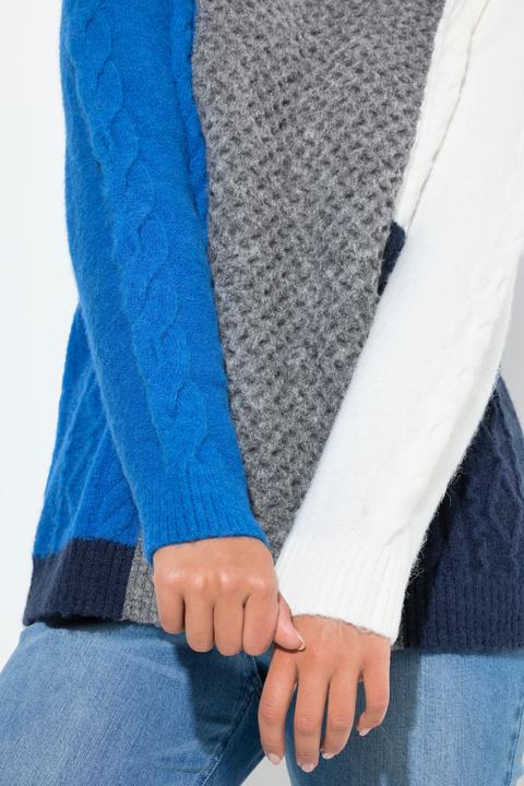 Produktbild Ulla Popken Pullover, Colorblocking, Stehkragen, Langarm (54)