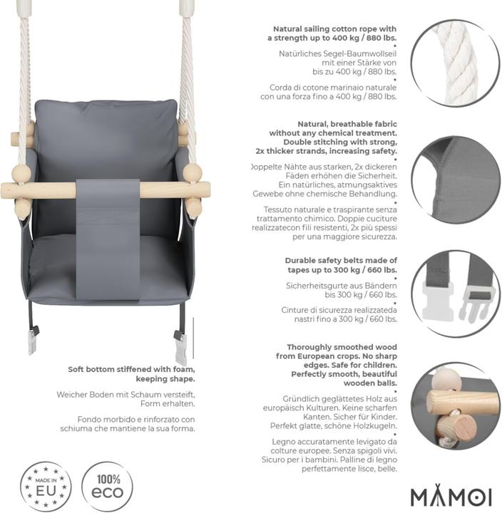 Produktbild Mamoi Indoor-Kleinkinderschaukel aus Holz