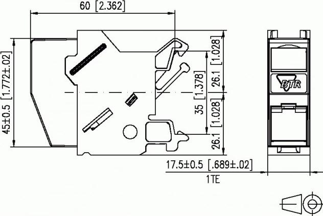 Produktbild Metz Connect BTR 10x E-DAT modul REG 8(8) IP20 unbestueckt zur Montage auf Hutschiene TH35 1TE >18mm lichtgrau...