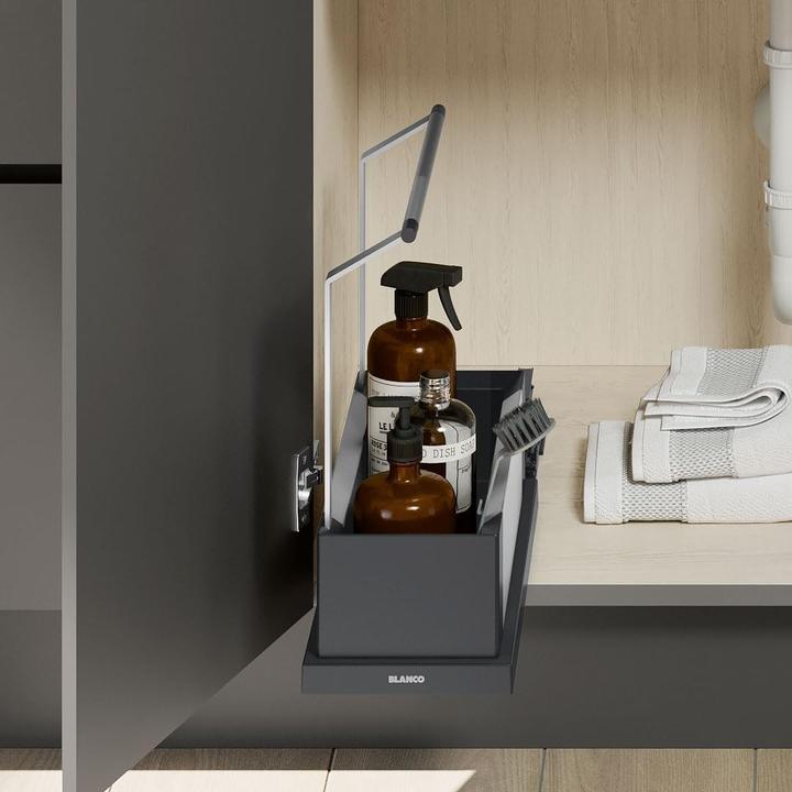 Produktbild Blanco Storage Caddy 20 | Kunststoff, Aluminium schwarzgrau | Komfortabler Zugriff dank des Griffs u