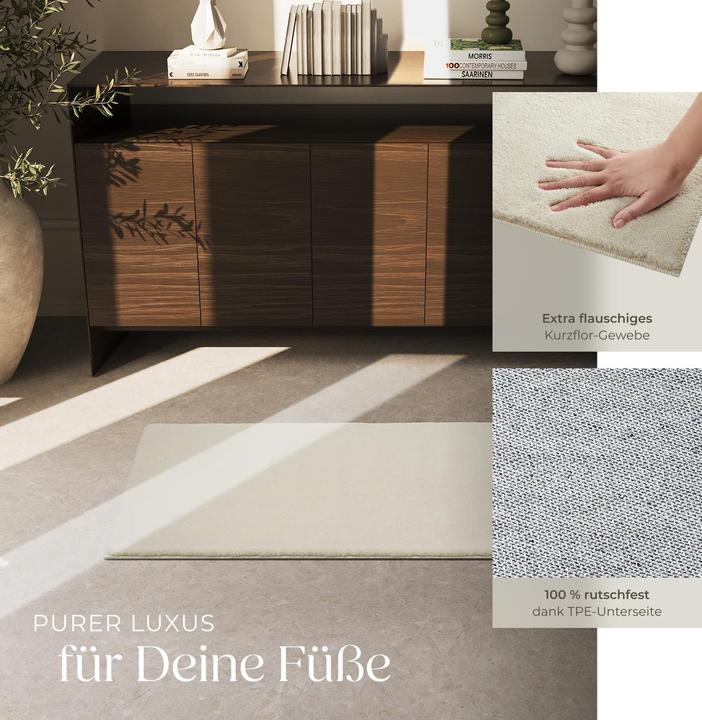Actual product image tectake Kurzflorteppich Soft Zone (60 x 110 cm)