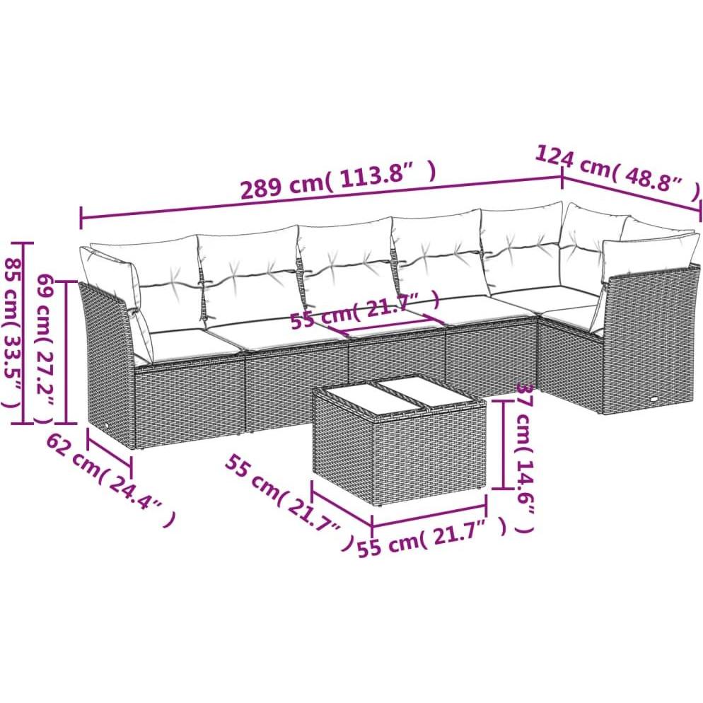 Thumbnail - VidaXL, Gartenlounge, 10-tlg. Garten-Lounge-Set mit Kissen