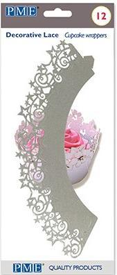 Produktbild PME Cupcake Wrapper Sterne/Silber (12 Stk.)