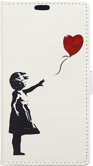 Produktbild MU Style Leder Flip Case mit Mädchen und fliegender Ballon (Huawei Y6 II Compact)