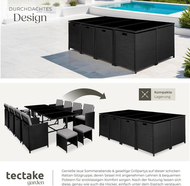Immagine prodotto tectake Set da giardino in rattan Palma, 8+4+1