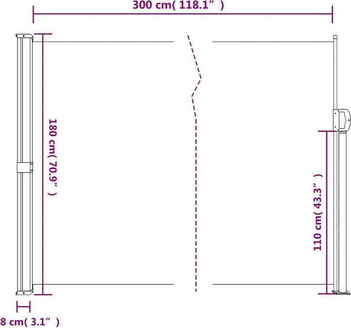 Produktbild vidaXL Seitenmarkise (3 m)