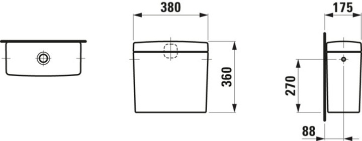 Immagine prodotto Laufen Cassetta PRO, scarico a 2 quantità, 6 L, attacco acqua laterale, bianco, H826952