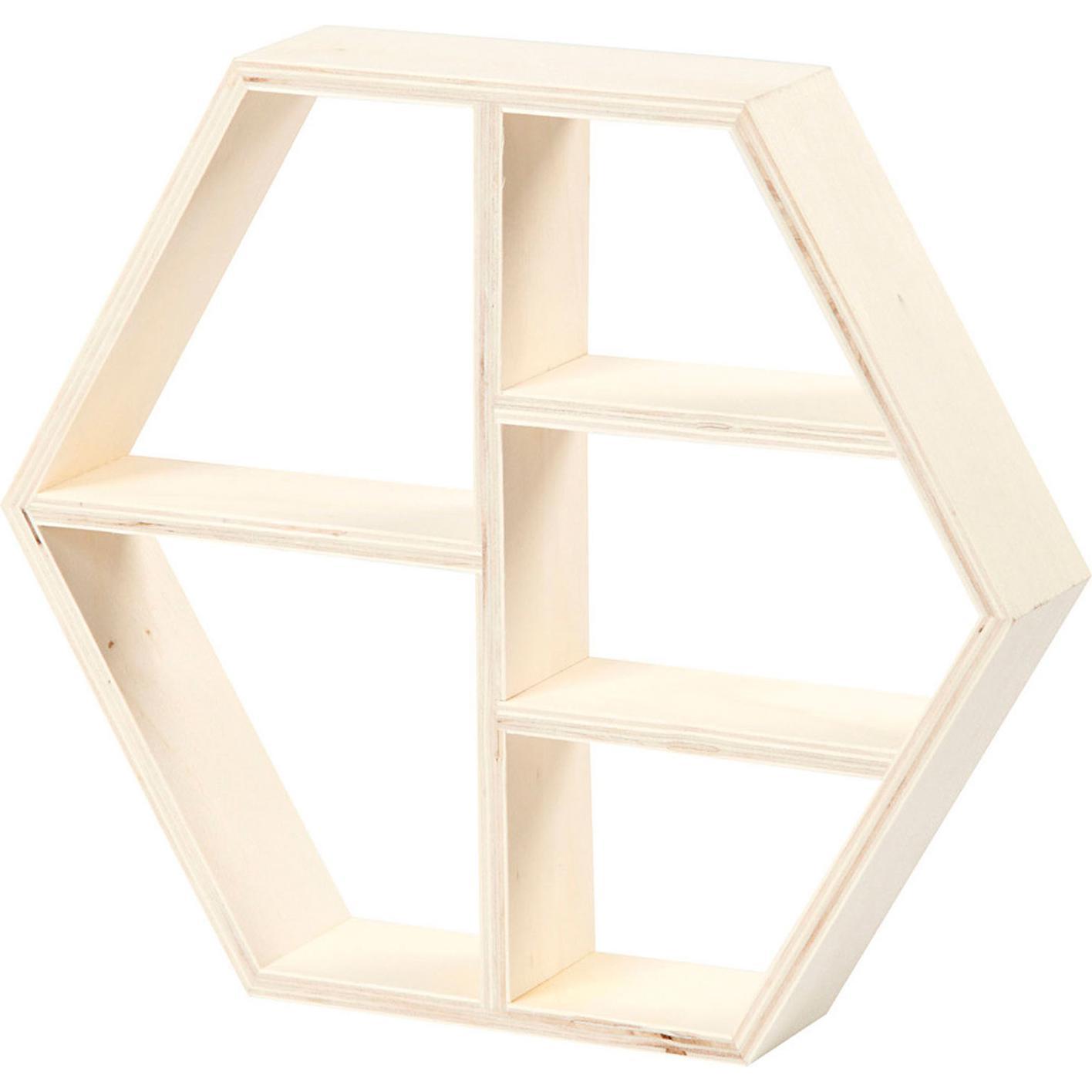Creativ Company, Regal, Holzregal 6-eck (25 x 28.5 cm)