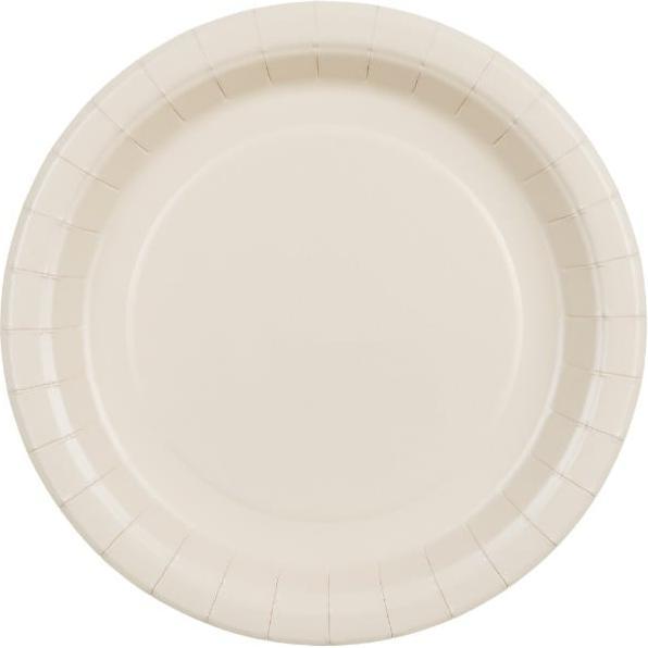 Partydeco, Stoviglie usa e getta, Assiettes Beige 18cm (6pcs) (6x)
