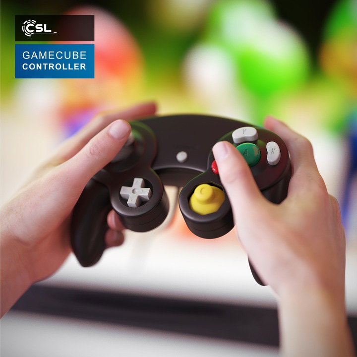 Produktbild CSL Nintendo Controller, Gamepad für Nintendo GameCube / Wii Vibrationseffekte / ergonomisch