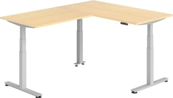 Produktbild Hammerbacher Sitz-Steh-Winkeltisch 160x200cm Ahorn/Silber